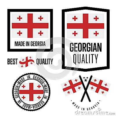 Georgia quality label set for goods Vector Illustration