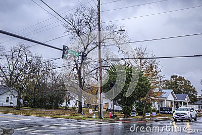 Georgia senate election signs Jon Ossoff Raphael Warnock large and small sign Editorial Stock Photo