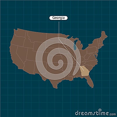 Georgia. States of America territory on dark background. Separate state. Vector illustration Vector Illustration