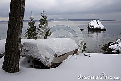 Georgian Bay Shoreline early December Stock Photo