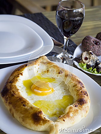 Adjarian khachapuri Stock Photo