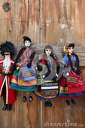 Georgian dolls in national costumes Editorial Stock Photo