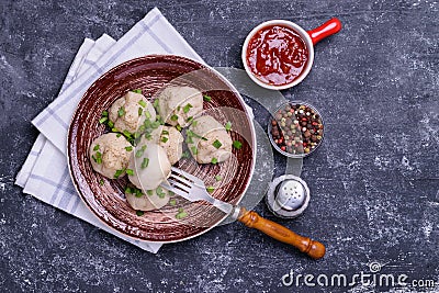 Georgian dumplings Khinkali Stock Photo