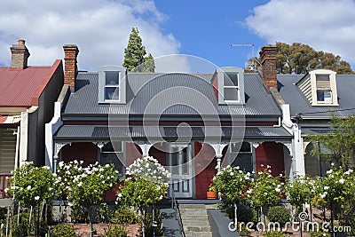 Georgian Regency style houses in Launceston Tasmania Australia Editorial Stock Photo