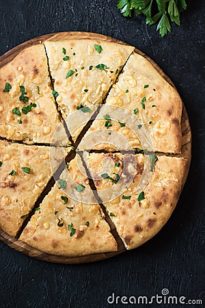 Georgian traditional flatbread khachapuri Stock Photo