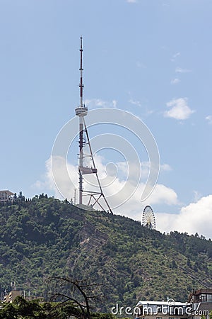 Georgian TV tower in Tbilisi Stock Photo