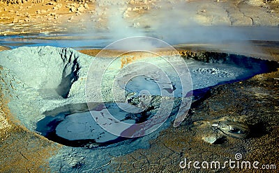 Geothermal area near Myvatn lake, Iceland Stock Photo