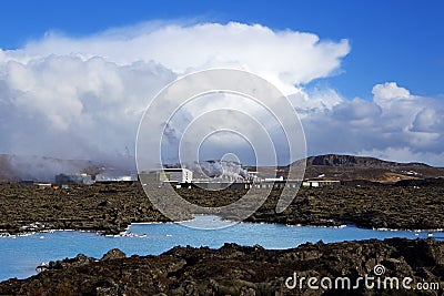 Geothermal bath Blue Lagoon in Iceland Stock Photo