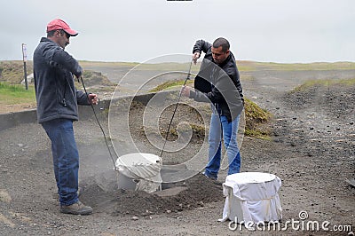 Geothermal cooking a speciality on Azores Editorial Stock Photo