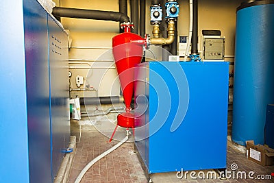 Geothermal heat pump for heating Stock Photo