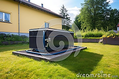 geothermal heat pump in a yard Stock Photo
