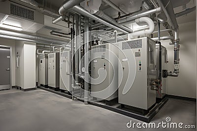 geothermal heating and cooling system, providing temperature-controlled environment for medical facility Stock Photo