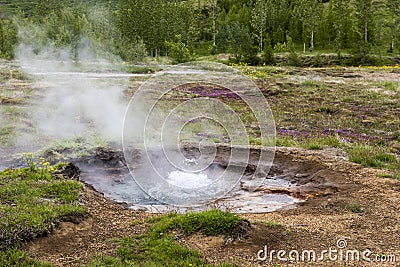 Geothermal hot spring Stock Photo