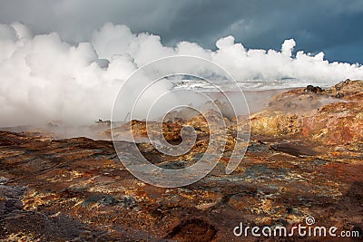 Geothermal hot springs Stock Photo