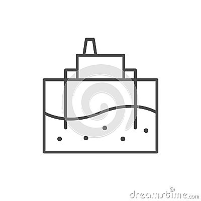 Geothermal plant line outline icon Vector Illustration