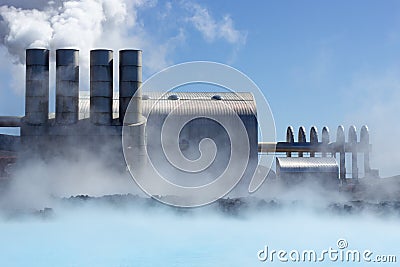 Geothermal Power Plant Stock Photo