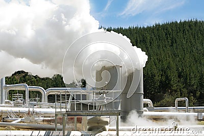 Geothermal power station alternative energy Stock Photo