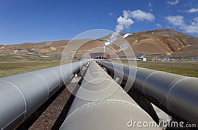 Geothermal Power Station in Iceland Stock Photo