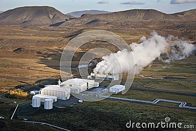 Geothermal Power Station in Iceland Stock Photo