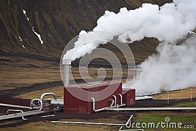 Geothermal Power Station in Iceland Stock Photo