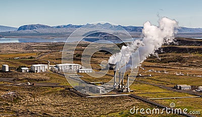 Geothermal power station Stock Photo