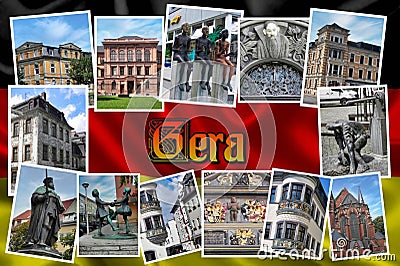 Gera is a city in Thuringia, Germany. It is, after the capital Erfurt and Jena, the third largest city by population in the Land Stock Photo