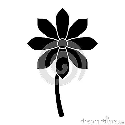 Gerbera flower spring ornament pictogram Vector Illustration