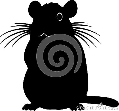 gerbil Black Silhouette Generative Ai Vector Illustration