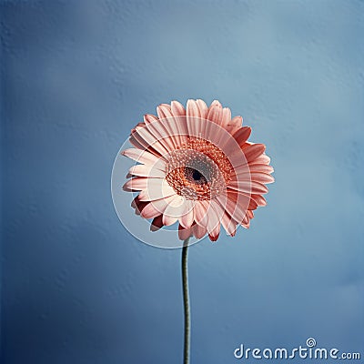 Graceful Gerbera: Blurry Analog Photograph With Soft Natural Evening Light Stock Photo