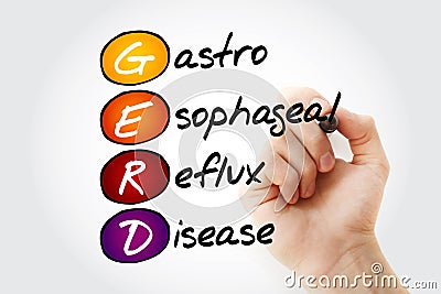 GERD - Gastroesophageal Reflux Disease, acronym Stock Photo