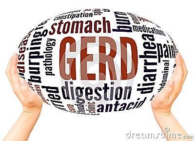 GERD word cloud hand sphere concept Stock Photo