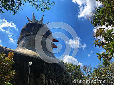 Gereja Ayam, the Abandoned Chicken Church which looks like a giant chicken, Indonesia, Magelang, Central Java. Stock Photo