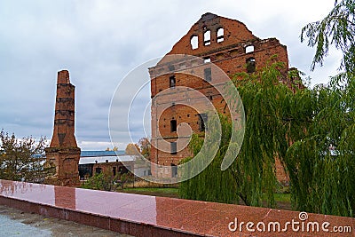 Gergardt mill - building of steam mill of early XX century, destroyed in Battle of Stalingrad during Second World War. Volgograd, Stock Photo