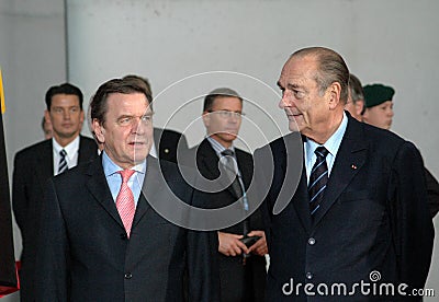 Gerhard Schroder, French president Jacques Chirac Editorial Stock Photo