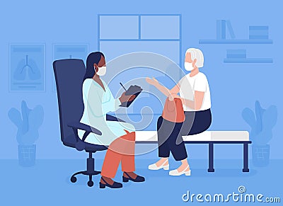 Geriatric counseling flat color vector illustration Vector Illustration