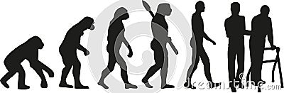 Geriatric nurse evolution Vector Illustration