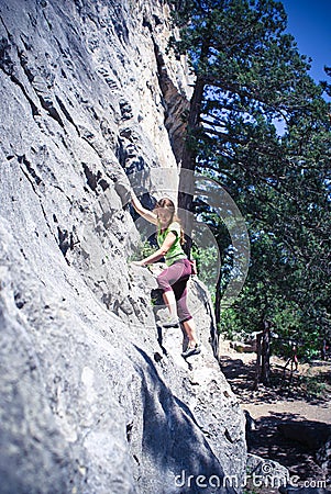 Gerl climber Stock Photo