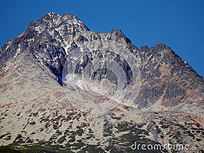 Gerlach Peak in Slovak High Tatras at autumn Stock Photo