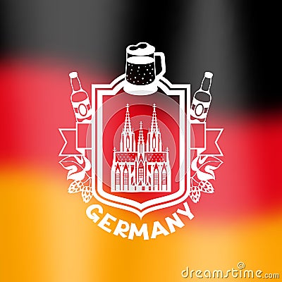 German background design. Germany national traditional symbols. Vector Illustration