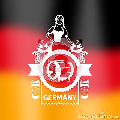 German background design. Germany national traditional symbols. Vector Illustration