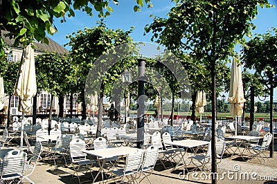 German beer garden Stock Photo