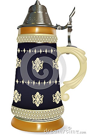 German beer stein Vector Illustration