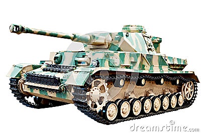 German medium tank isolated white Stock Photo