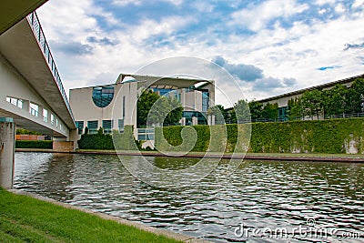 GERMAN CHANCELLERY BERLIN - JULY 2017. Rear view of the German C Editorial Stock Photo