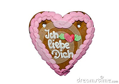 German Christmas gingerbreads Ich liebe dich - I Love You Stock Photo