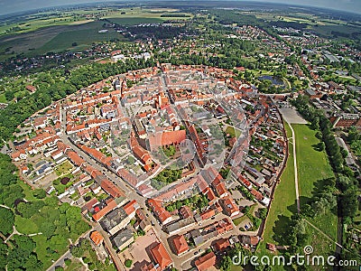 German city Wittstock/Dosse form the air Stock Photo