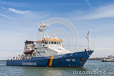 German coast guard vessel BP26 Eschwege WarnemÃ¼nde Editorial Stock Photo