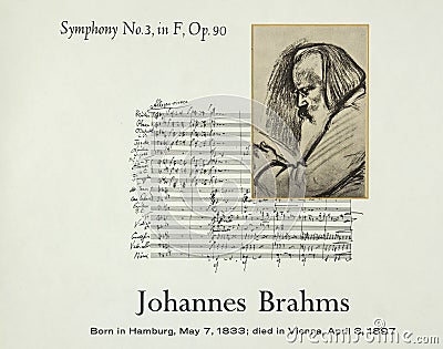 German composer Johannes Brahms Editorial Stock Photo