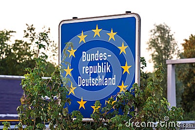 German country sign on an highway Stock Photo