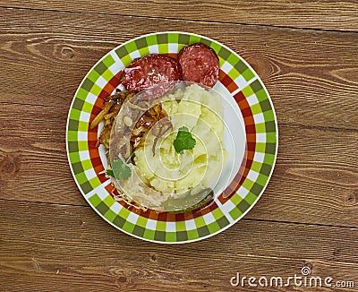 German dish Himmel und Erde Stock Photo